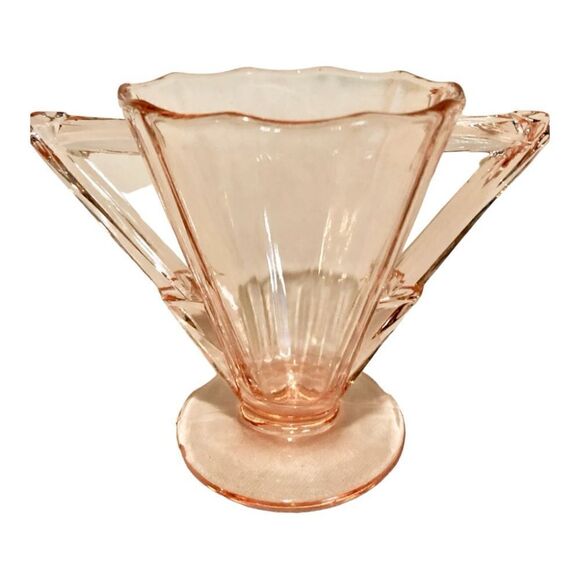 Vintage Cambridge Decagon Pink Depression Glass Sugar Creamer & Tray 1920’s - Picture 7 of 11